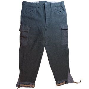 Vintage 1940 Swiss Army Wool Cargo Pants 40x29 Cargo Winter Trousers